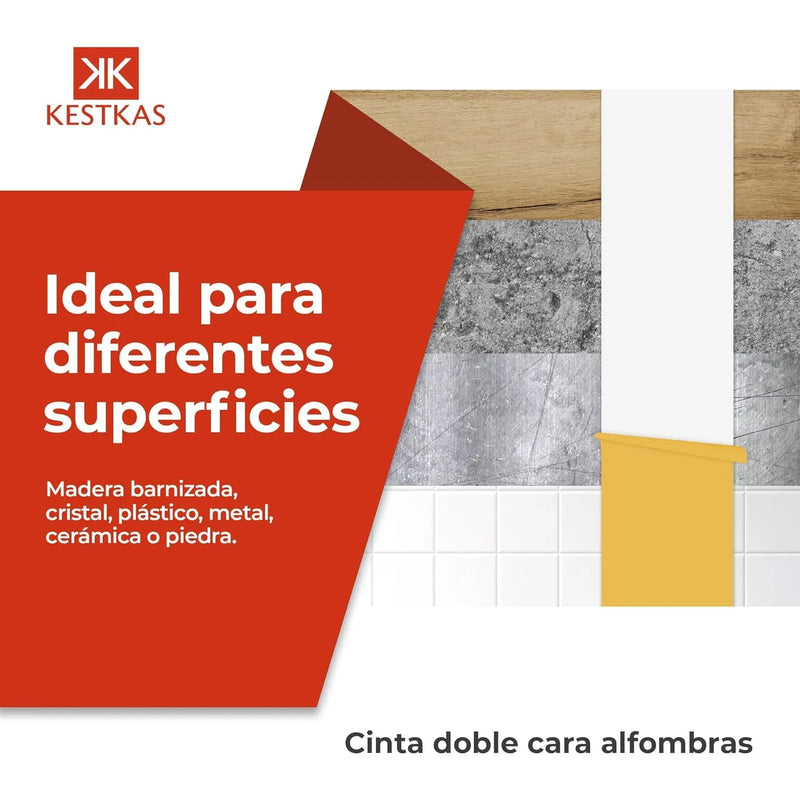 Cinta doble cara de espuma para fijar paneles decorativos en la pared