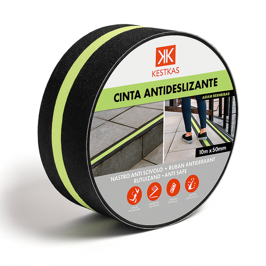 Cinta antideslizante fotoluminiscente 50mm x 10m KESTKAS