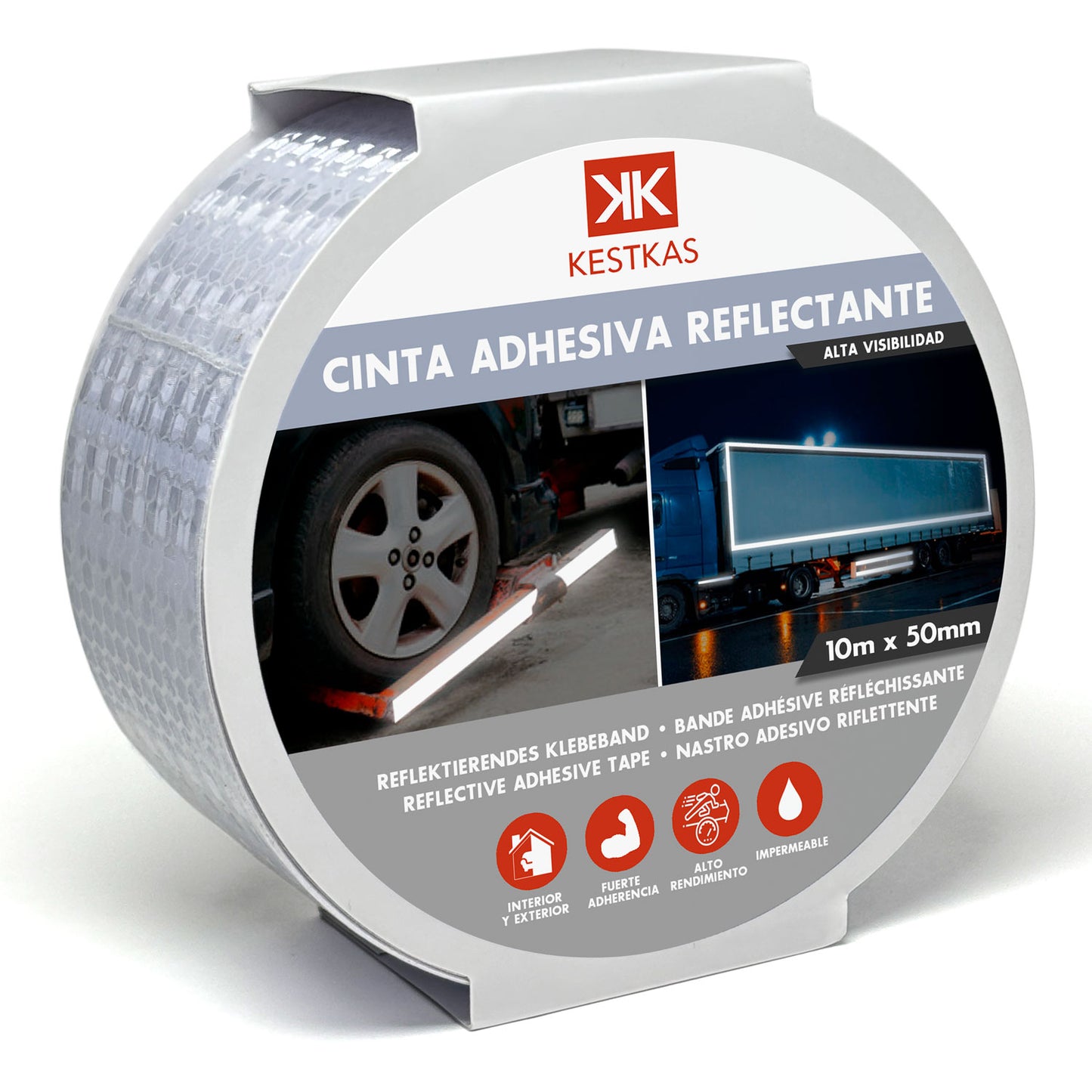 Cinta Adhesiva Reflectante Blanca 50mm x 10 m