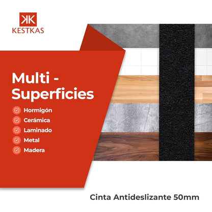 Cinta antideslizante profesional 50mm x 10m KESTKAS