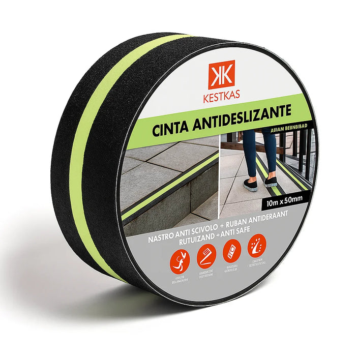 Cinta Antideslizante con Fotoluminiscente 50mm x 10m KESTKAS