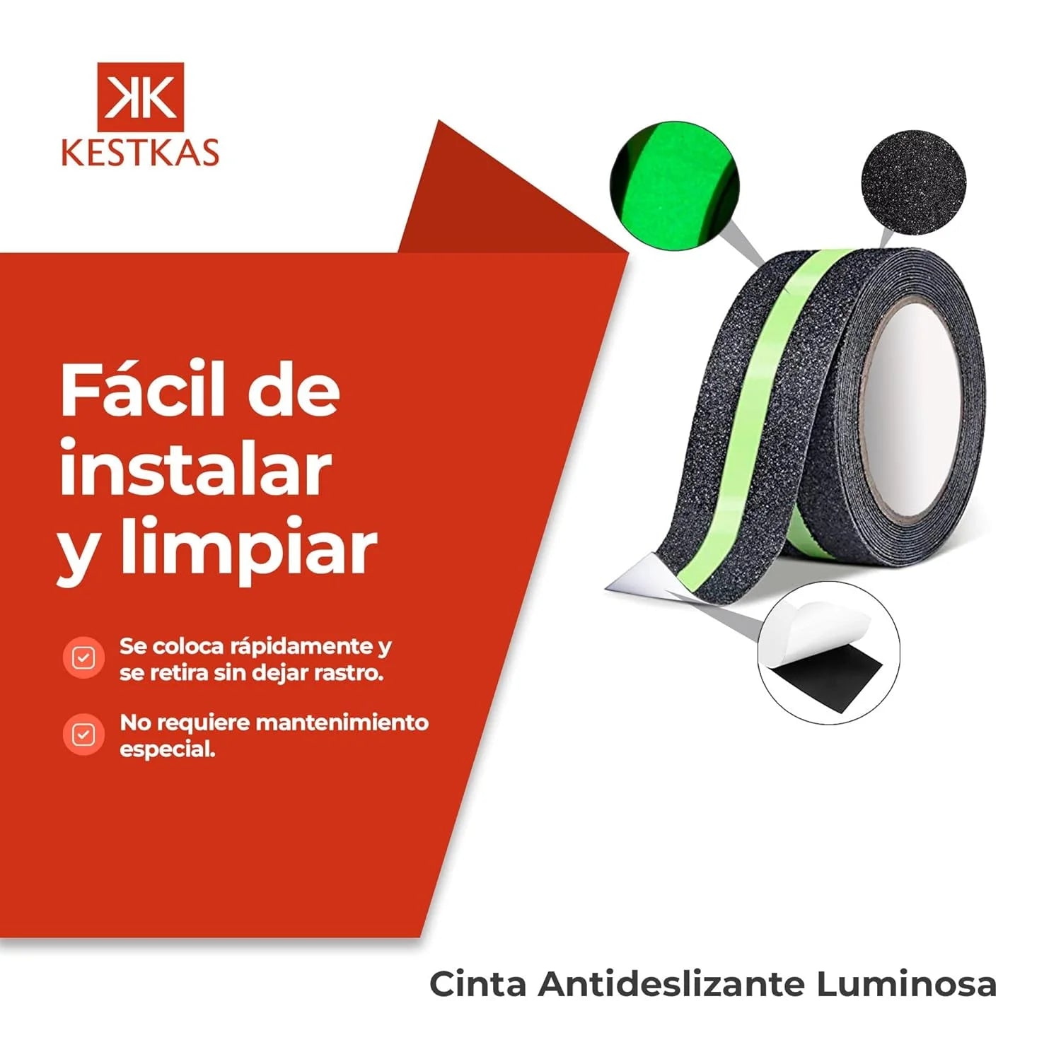 Cinta antideslizante con fotoluminiscente