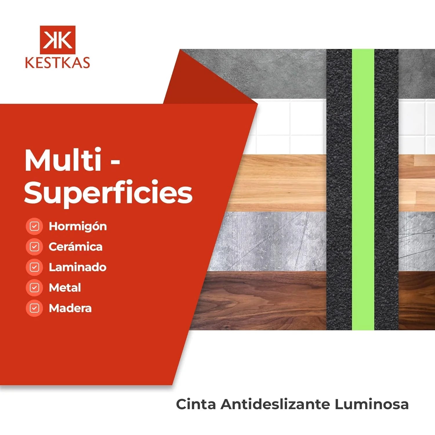 Cinta antideslizante con fotoluminiscente