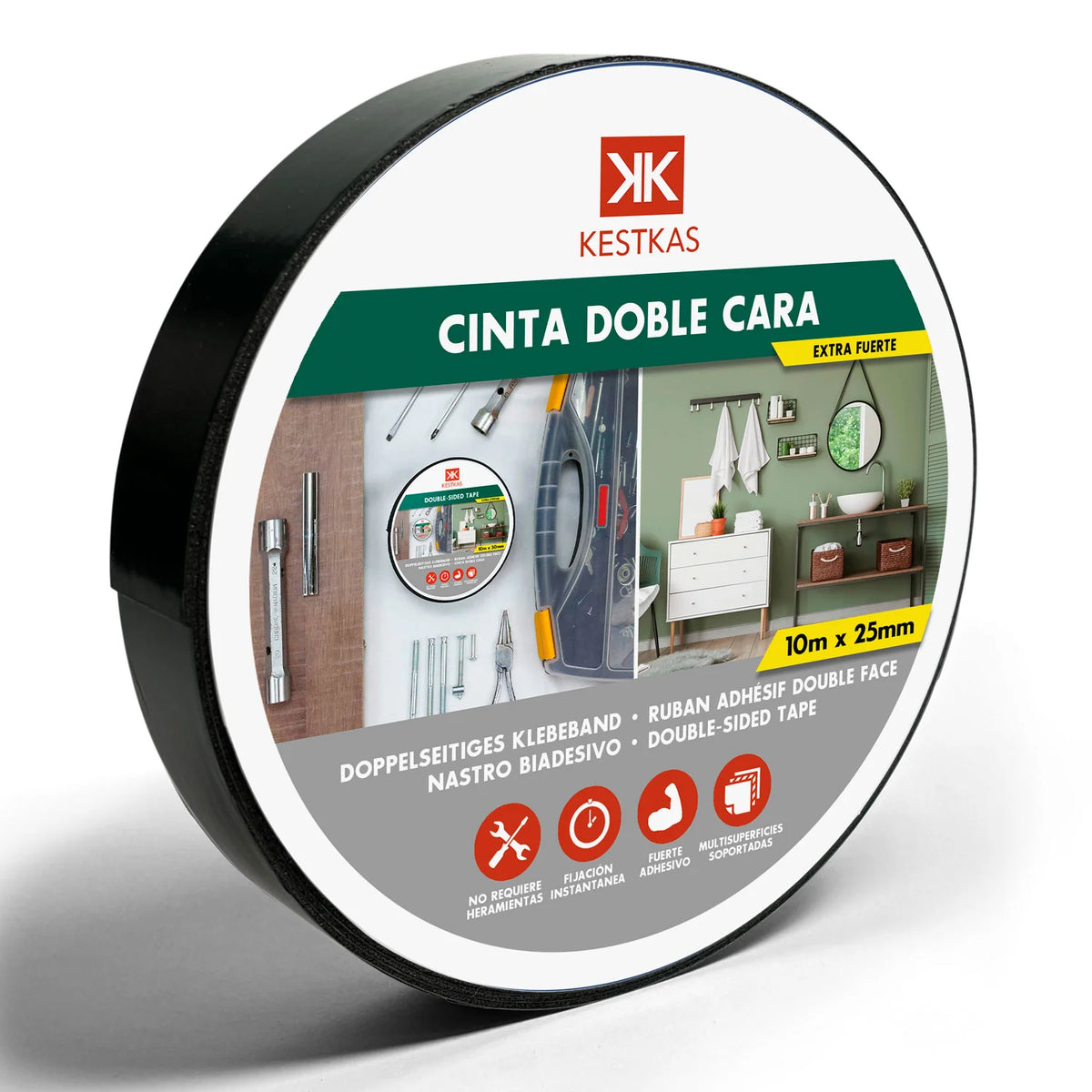 Presentación de la cinta doble cara de espuma de 25mm KESTKAS
