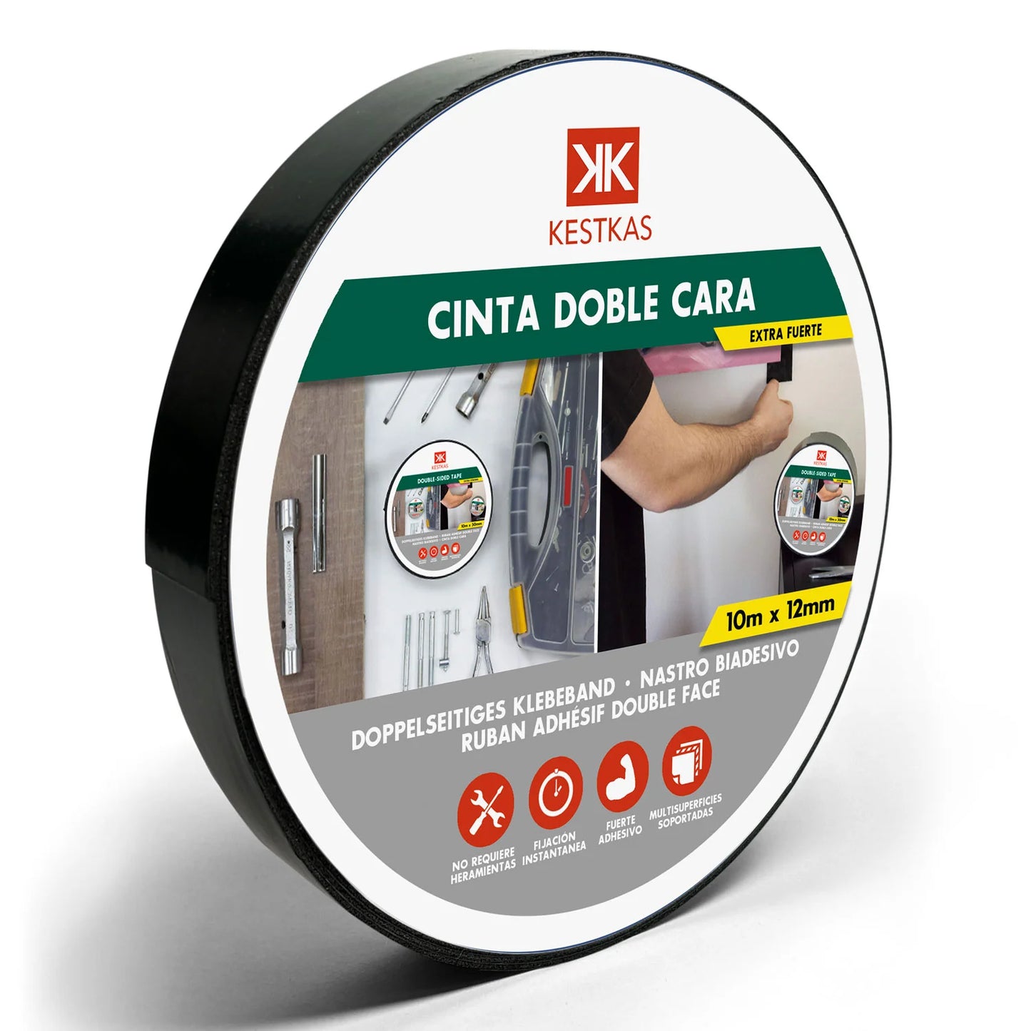Cinta doble cara espuma 12mm