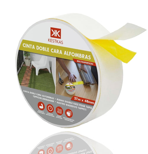 Cinta doble cara alfombras extrafuerte 48mm x 27m KESTKAS