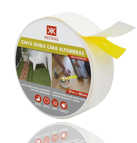 Cinta doble cara alfombras extrafuerte 48mm x 27m KESTKAS