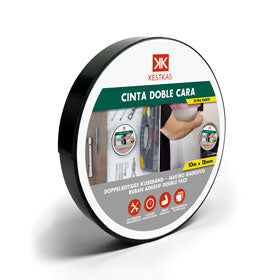 Cinta doble cara espuma 12 mm x 10 m extrafuerte KESTKAS