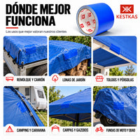 Dónde funciona mejor la cinta de reparación de lona azul KESTKAS: remolque y camión, lonas de jardín, toldos y pérgolas, camping y caravana, carpas y gazebos, fundas de moto y quad