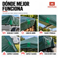 Dónde funciona mejor la cinta de reparación de lona verde KESTKAS: remolque y camión, lonas de jardín, toldos y pérgolas, camping y caravana, carpas y gazebos, fundas de moto y quad
