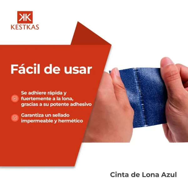 Cinta de reparación lona azul 5m x 80mm - Imagen 5