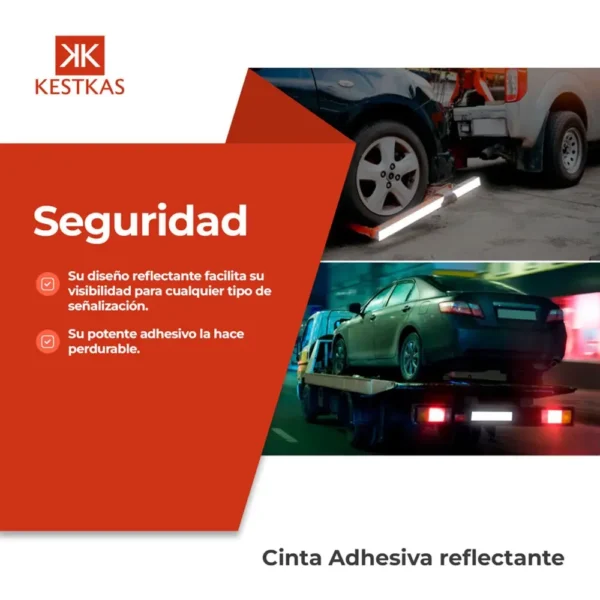 Cinta Adhesiva Reflectante Blanca 50mm x 10 m - Imagen 5