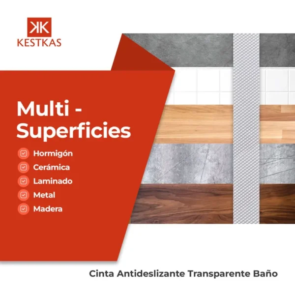 Cinta antideslizante baños transparente 5m x 25mm - Imagen 5